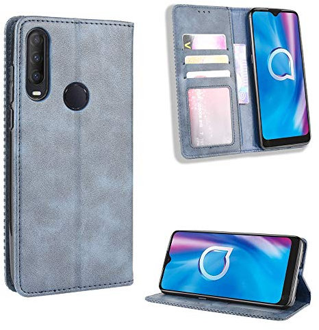 Jielangxin Funda de Cuero PU Funda para Alcatel 1s 2020,Funda para Alcatel 1s 2020 5028A 5028D 5028Y Funda Carcasa Case Funda Blue
