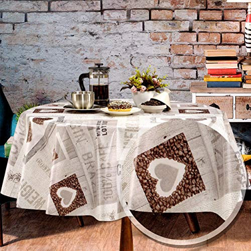 Melody Wachstuch Tischdecke 180 x 140 cm eckig kaffeesack #6140-02