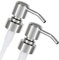 ALTGLAS 2 Pcs Soap Dispenser Pump Head 'Zagreb' - Spare Replacement for Standard Neck Size - 26-28 mm Thread From Stainless Steel (Silver Chrome)