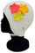 Blue Reef Rome Bubble Gorro de natación para mujer diseño floral clásico retro 3 flores pétalos 3D 3 colores tropicales elegante vintage talla única para adultos con correa ajustable (blanco)