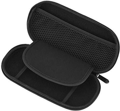 Tragetasche für Sony Playstation Vita, schützende Hartschalenhülle Tragetasche Reisetasche Aufbewahrungstasche kann Ladegerät, Kabel, Kopfhörer usw. aufbewahren Kleines Zubehör(Schwarz)