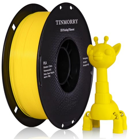 TINMORRY PLA Filament 1.75mm, Schnelles PLA 3D Druck Filament, Kompatibel mit den meisten FDM 3D Druckern, 1 KG 1 Spule, Gelb