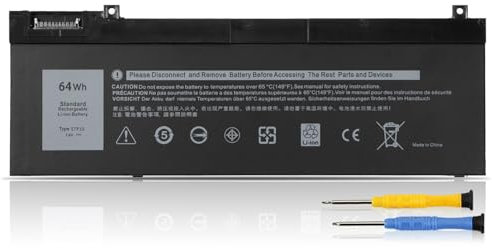 K KYUER 64Wh 5TF10 Primary Laptop Batterie pour Dell Precision 7530 7540 7730 7740 Mobile Workstation P74F P74F001 P74F002 P34E P34E001 P34E002 Notebook NYFJH RY3F9 0RY3F9 7M0T6 GHXKY 05TF10 4CELL