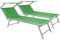 Lettini Prendisole Pieghevole Professionale Alluminio Tessuto Textilene 720 gr/m² Tettuccio Orientabile Parasole Sdraio Prendi Sole Mare Spiaggia Piscina 182 x 60 x 38 cm (2, Verde)