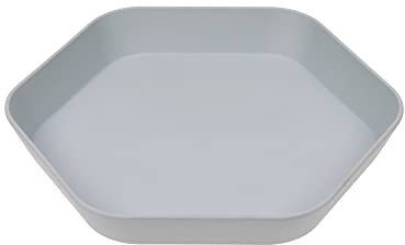 LÄSSIG Assiette pour enfants Vaisselle pour enfants sans mélamine, sans BPA, en biocomposite/Plate Geo grey-blue