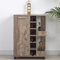 BAKAJI Mobile Angolo Bar Cantinetta Da Terra Mensola Porta Bottiglie Vino Liquori Cantina in Legno 6 Posti Portabottiglie Con Porta e Maniglia in Metallo 2 Ripiani Laterali (Tortora)