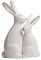 HAUCOZE 2pcs Hase Figuren Arts Tier Geschenk Dekor Modern Arts Skulptur Keramik 19cm