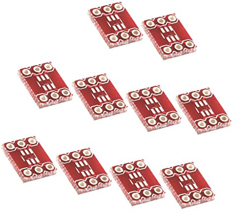 Folpus 10 Stück 0,04 Zoll SOT23 auf DIP Adapter, PCB Sockel, Experimentierplatine, 6 Polig, Rot