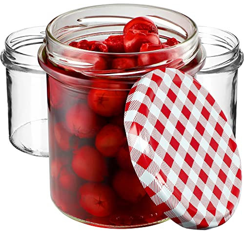 KADAX - Lot de 20 bocaux hermétiques - 350 ml - Avec couvercle à visser - 82 mm - Bocaux de conservation pour champignons, confitures, miel - Bocaux hermétiques avec couvercle - Idéaux comme cadeau