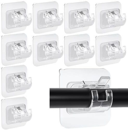 Ysimple 10Pc Self Adhesive Curtain Rod Bracket, No Drill Curtain Rod Holder