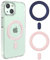 2 Stück Magnet Ring Aufkleber kompatibel mit MagSafe Ring und Kabellosem Laden, Universelles Magnetisches Konvertierungsset, für iPhone 15/14/13/12 Pro Max Mini, Galaxy S23/S22/S21 Series, Rosa/Blau