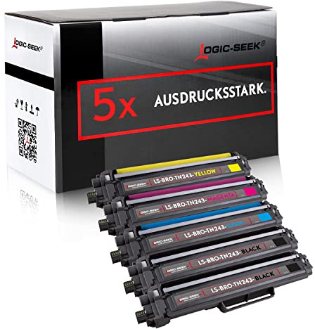 Logic-Seek Toner Set kompatibel zu TN-243CMYK TN243 verwendbar mit Brother MFC L3750CDW MFC-L3750CDW DCP-L3550CDW MFC-L3770CDW HL-L3230CDW HL-L3210CW (2*Black,1*Cyan-Magenta-Yellow)