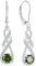 FJ Damen Ohrringe Unendlichkeit Infinity 925 Sterling Silber Hängend Ohrringe Peridot August Geburtsstein Ohrringe Schmuck Geschenke für Damen Frauen Mutter Freundin Mama