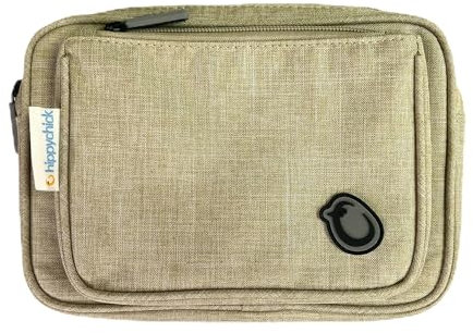 HIPPYCHICK Hipseat Zubehörtasche/Reisetasche mit 2 Taschen, verwendbar mit der rückenschonenden Babyschalentasche, Denim Oatmeal