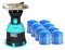 INTEC Rechaud gaz piezo Coque ABS 1200W Rechaud camping Allumage Pièzo + 8 cartouches Butane 190gr