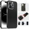 TF Skins kompatibel mit iPhone 15 Pro, Skin Schutzfolie mit 360° Schutz, super dünn und resistent (Carbon Schwarz)