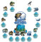 MMBDAMAI 25 Pcs Gone Fishing Cake Topper Cupcake Toppers Fishing Cake Decorations Fishing Party Decorations Gone Fishing Birthday Party Supplies for Fishing Baby Shower Decorations