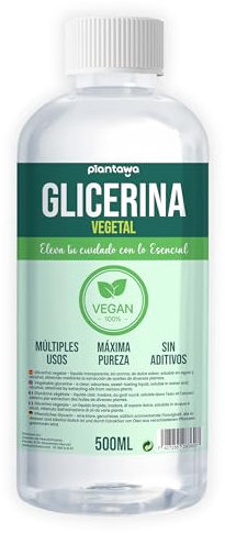 Plantawa Glicerina Vegetal Liquida 500ml | Alta Pureza, Hidratante y Humectante Natural Cabello y Piel,Sin Fragancia Ideal Jabones,Champús,Cremas,Grado Farmacéutico USP
