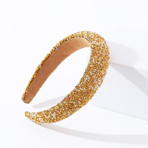 Women's Stirnband,Frauen Strass Stirnbänder Gold Perlen Stirnband Diamante Stirnband Imitation Diamond Kristall-haarbänder für Geburtstag Hochzeit Parteien Tägliche Dekoration