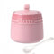 Dowbom Sal, azucarera de porcelana de color sólido, para barra de café, azucarero con tapa y cuchara (rosa, 10 onzas), DB-TG-011