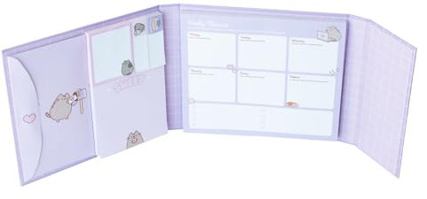 Gruppe Erik Wochenplaner Pusheen mit Haftnotizen - Notizzettel Block für To Do Liste Einkaufszettel - Undatierten Wochenplaner Notizblock Block Buch Kwaii Accessoires
