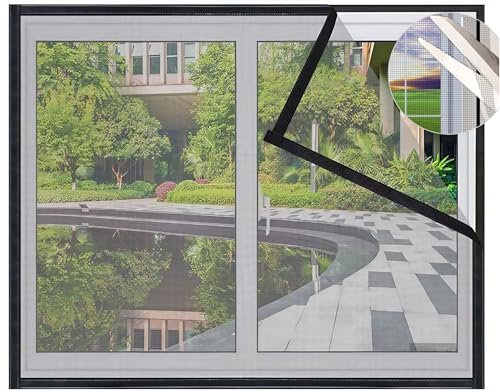 DIY Katzensichere Fliegengitter, Einstellbar Katzenschutz Fenster für Balkon Ohne Bohren, Moskitonetz Fenster, Transparent Katzengitter Fenster, Fenstergitter Insektenschutz (Color : Gray mesh Black