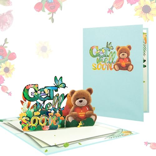 scicent Pop-Up Karte Kolibri 3D Geburtstagskarte mit Fliegendem Vogel Blumen für Frau Freundin & Mutter Glückwunschkarte für Geburtstag, Muttertag, Gute Besserung, Aufmunterung & als Danke 31919