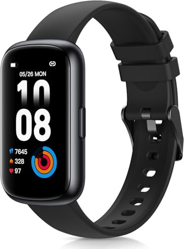 TIFOZEN Fitness Tracker with 24/7 Heart Rate, Sleep Tracker, 3ATM Waterproof Fitness Watch/Activity Tracker/Pedometer, Smart Watch for Women Men with Calorie/Step Counter for Android & iOS, Black