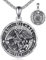 YFN Saint Michael Halskette Sterling Silber Polizei Offizier Anhänger St Michael Erzengel Schmuck Beschützer Geschenke für Damen Herren Polizei