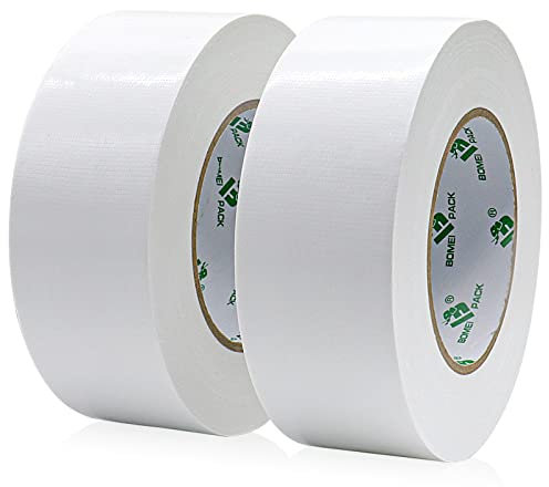 BOMEI PACK Weiß Weiss Panzertape extra stark, 50m x 50 mm – Wasserdichtes Reparaturband für innen & außen gewebeverstärktes Reparaturband, 2 Rollen
