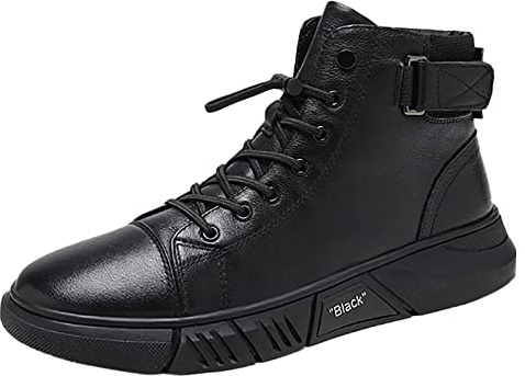 JokeLomple Stivali Moto da Uomo - Stivaletti All'aperto Leggeri e Comodi Casual Stivali da Combattimento con Cerniera Laterale Stivali Caviglia da Acqua per Primavera/Autunno/Inverno