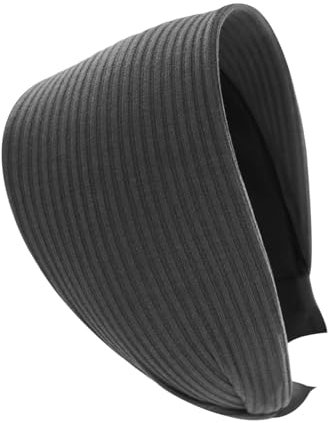 axy Breiter Haarreif aus Strickstoff Wunderschön Damen Stirnband Haarschmuck Haarreifen Hairband HR38A (Dunkelgrau, Extra breit)