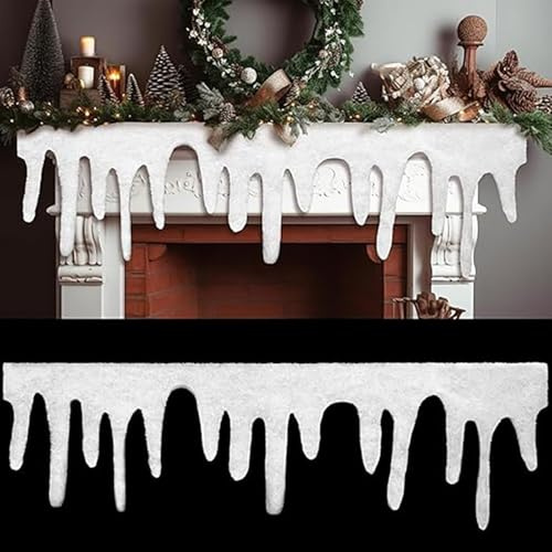 Eiszapfen Bordüren Hängende Weihnachtsdekorationen Innen Gefälschte Schnee Fransen Home Winter Wunderland Büro Grotte Szene Setter Künstliche Schnee Fransen Eiszapfen Girlande Künstliche Gefälschte