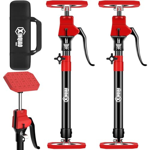 XINQIAO Deckenstütze, Montagestütze Bis 70KG Tragkraft, Teleskopstange 47-75CM, Stahl-Montagestütze für Wände, Decken, Türzargen, mit Einhandabstützung, 2 Stück