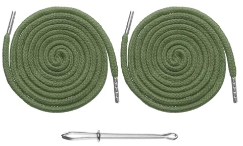 sourcing map 2pcs Drawstring Cords 51 Replacement Drawstring Hoodie String Sewing Tool with Easy Threader for Hoodie Sweatpants Jackets Pants Hats Coats Bags, Green