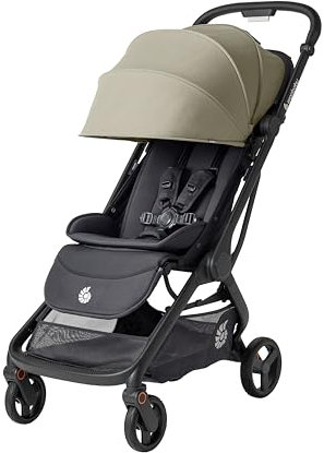Ergobaby Metro3 Kinderwagen Buggy mit Liegefunktion, Baby-Buggy ab Geburt bis 22kg (0-4 Jahre), Zusammenklappbar und Autositz Kompatibel, höhenverstellbarer Griff, ergonomischer Sitz, Soft Olive
