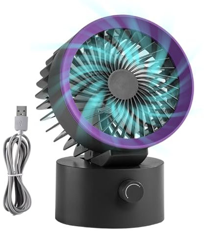 Desk Fan Small Quiet | Powerful Portable USB Desktop Fan, Office, Bedroom, Bedside Tabness or Le Fan has a timeless design that blends into indoor spaces, strong air flow in the cooling air chamber on