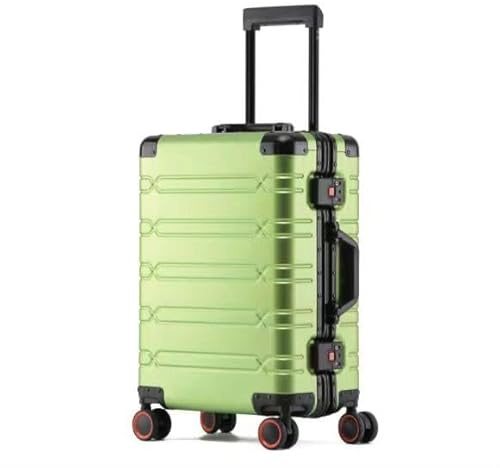 Aluminium Reisekoffer LightGreen HEUER LINE Hartschalenkoffer Suitcase Trolley Luggage (M)