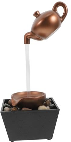 Kisangel Fuente De Agua De Escritorio Compacta con Cascada Decoración Relajante Hogar La Oficina y Jardín Zen Mini Adorno De Mesa para Interiores