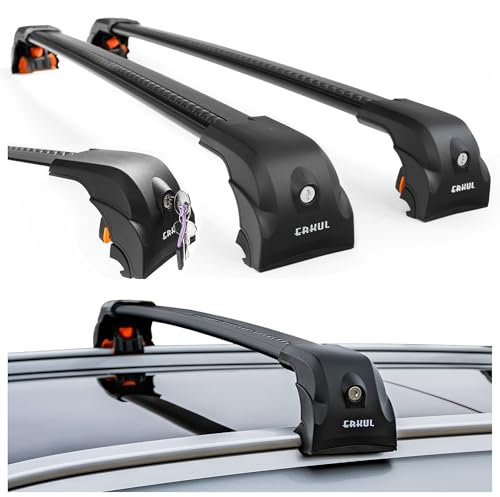 CHROMEMASTER Dachgepäckträger Relingträger Dachträger Kompatibel mit SEAT Leon Kombi 2013-2020 ; Dient der Montage von Dachboxen, Fahrradträger, Leiter | Dachgepäckträger Für Urlaub, Reisen Und Alltag