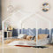 Goldicoo Montessori Hausbett 140x200 - Kinderbett mit Lattenrost aus Metall