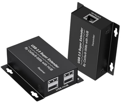 Fegtrtyoa USB 2.0 Ethernet Adapter Extender 150m RJ45 Cat6 Cable for Remote for Webcam Printer Keyboard Mouse Touch Screen Connections