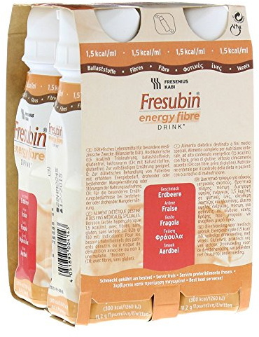 Fresubin ENERGY Fibre Drink Erdbeere, 4X200 ml