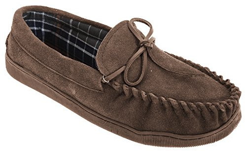 Sleepers Mens Adie Real Suede Moccasin Slippers (12 UK) (Brown)