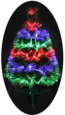 Autour de Minuit 5SAF143MC Las Vegas - Albero in Fibra Ottica con 55 LED, 60 cm, Multicolore