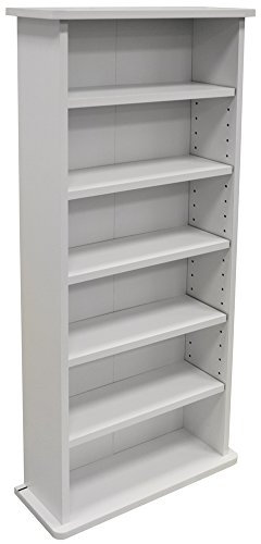 WATSONS CHAK - 222 CD or 104 DVD Blu-ray Media Storage Shelf Unit - White