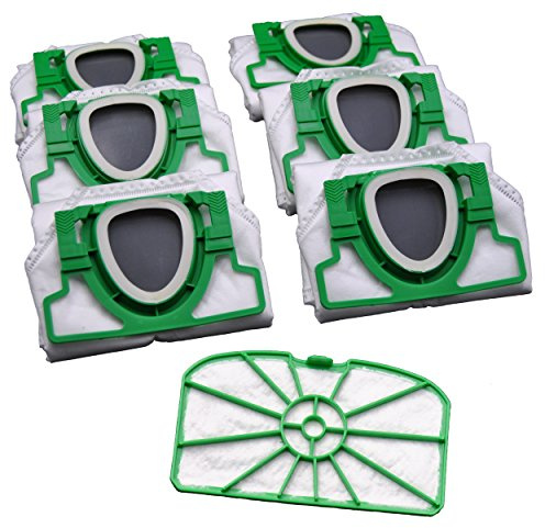 6 Microvlies Staubsaugerbeutel Premium Qualität und Motorschutzfilter | geeignet Vorwerk Kobold 200 VK200 FP200