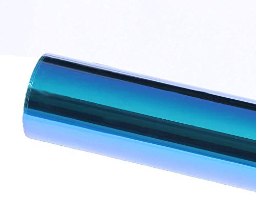 HOHOFILM Colorful Blue Car Window Film Chameleon Color Automotive Window Tint Kits 55% Glue Tinted Sun Blocking Heat Control for Side Window 0.5mx3m