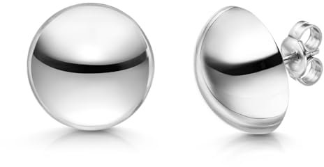 MATERIA Damen Mädchen Ohrstecker Kugel rund - 925 Silber Ohrringe klein 4 6 8 10 12mm mit Geschenk-Box SO-88-MA, Ausführung:Ø 10mm