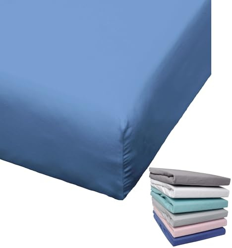 Bierbaum Biber Spannbettlaken Baumwolle 150x200 cm Weiß Grau Blau Rosa Türkis Silber Flieder Grün Taupe Rundgummi, Farbe:Blau